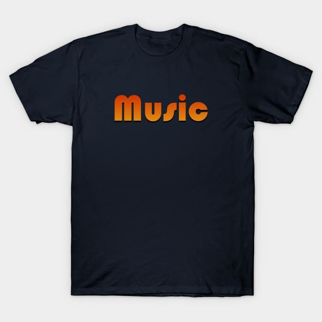 Music-Sunburst Text T-Shirt by BLDesign